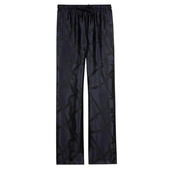 ZADIG & VOLTAIRE Pomy Jacquard Chain Print Pants In Encre FR34|XS - Picture 1 of 8